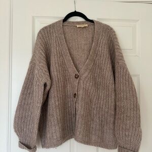 Sezane Taupe Knit Cardigan